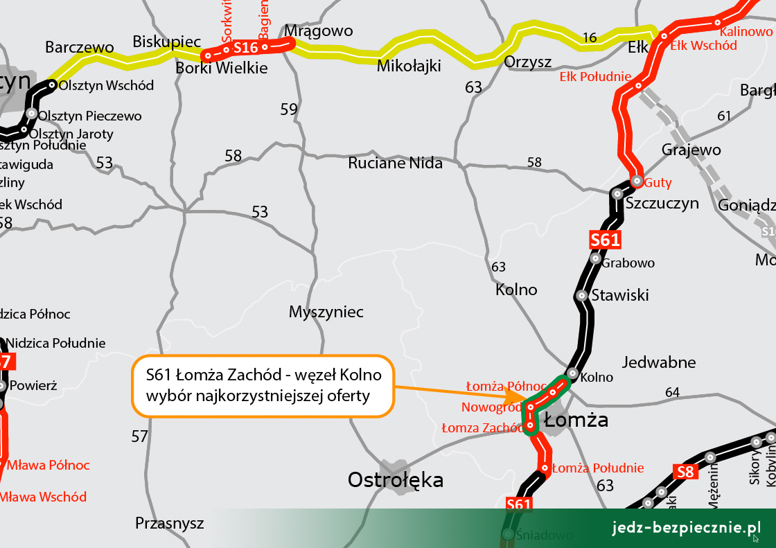 Polskie drogi - rozstrzygnięcie przetargu na dokończenie obwodnicy Łomży